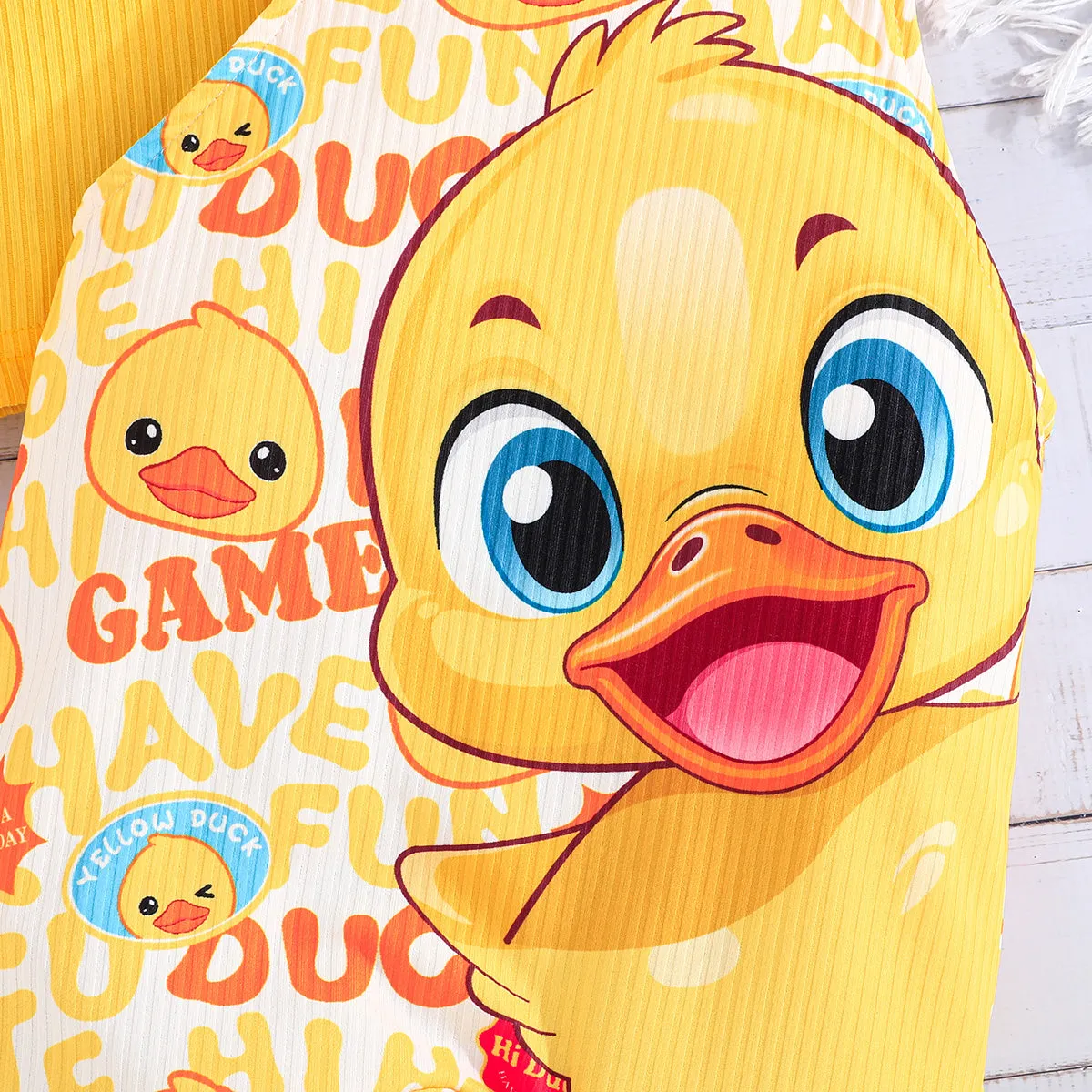 Newborn Boy Short-Sleeve Duck Print Overall Set