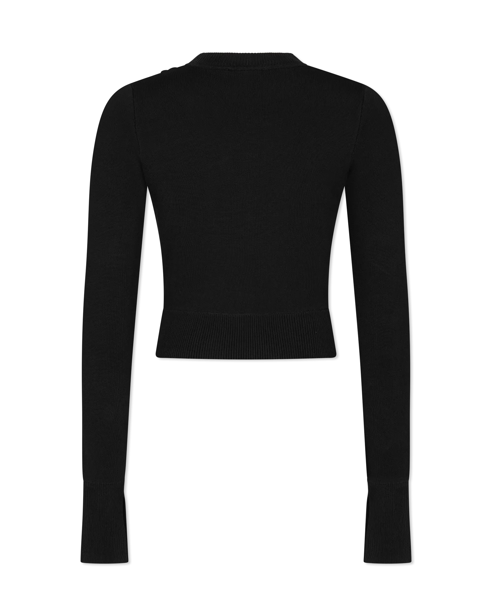Peek-A-Boo Button Detail Cropped Sweater