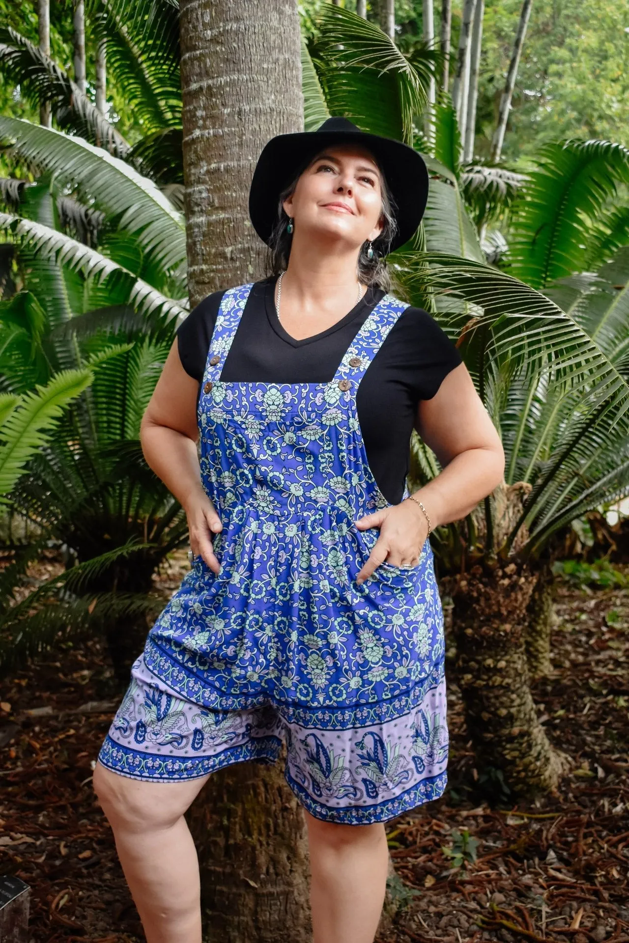 Playful Romper - Cobalt Petal