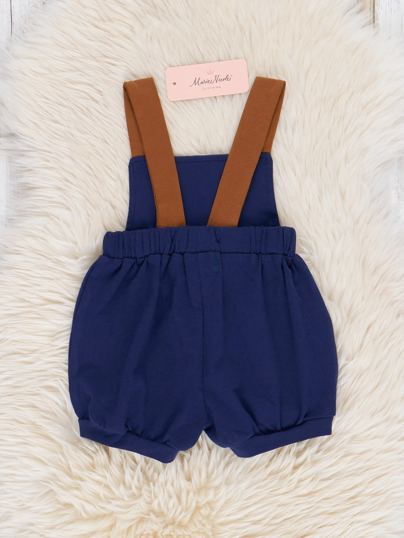 Pleated Overalls - Navy