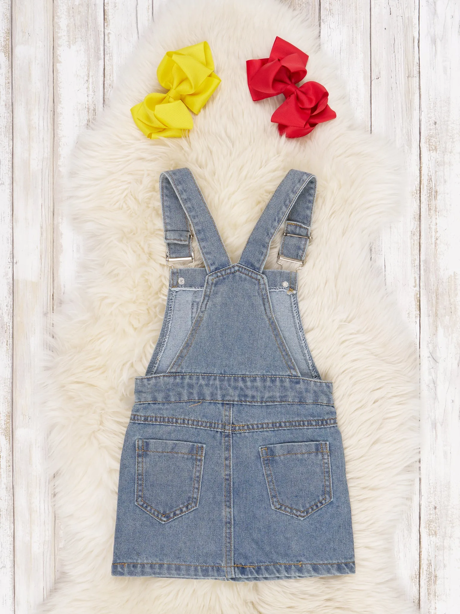 Red Striped Shirt & Denim Turkey Overall Dress