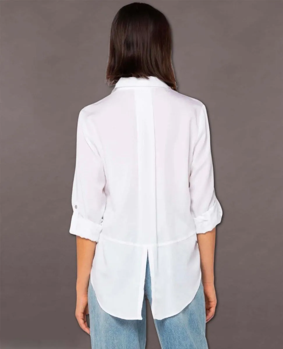 Riley White Clean Hem Shirt White