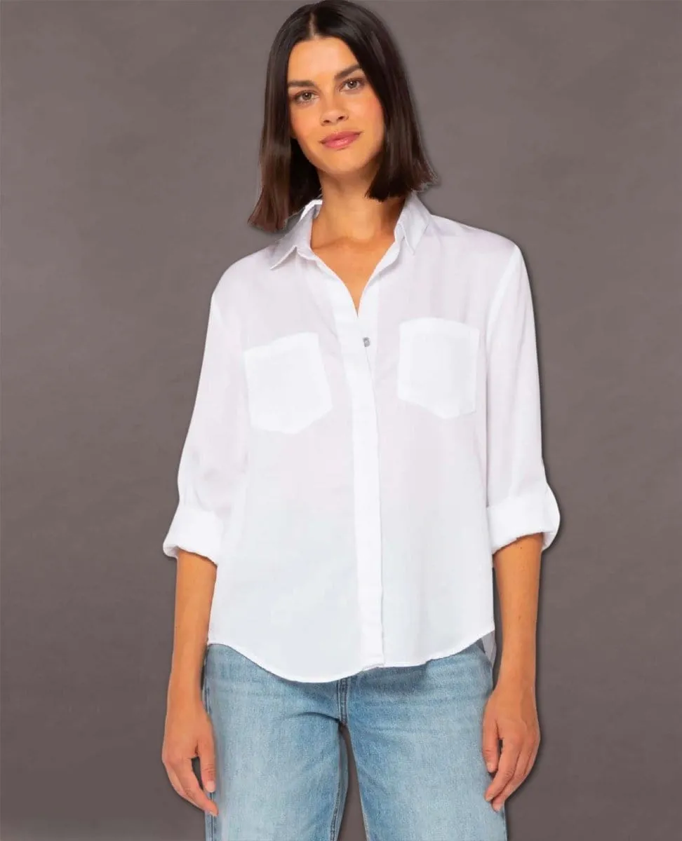 Riley White Clean Hem Shirt White