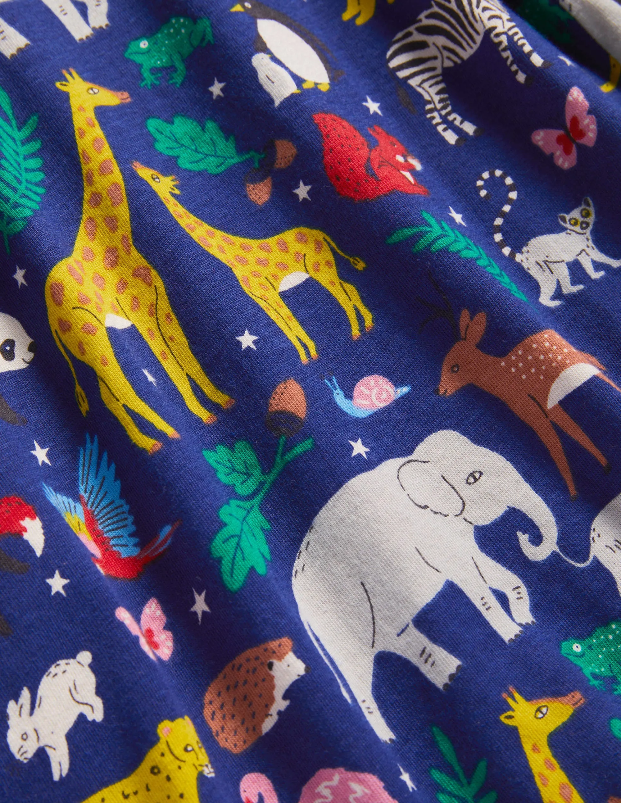 Roll Neck Supersoft T-shirt-Starboard Blue Global Animals