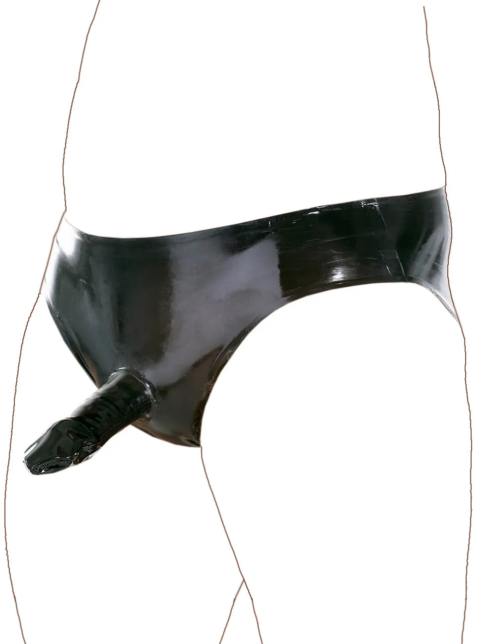 Rubber Penis Pants Black