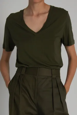 Saint Art New York - Beck V-Neck Jersey Tee (Olive)