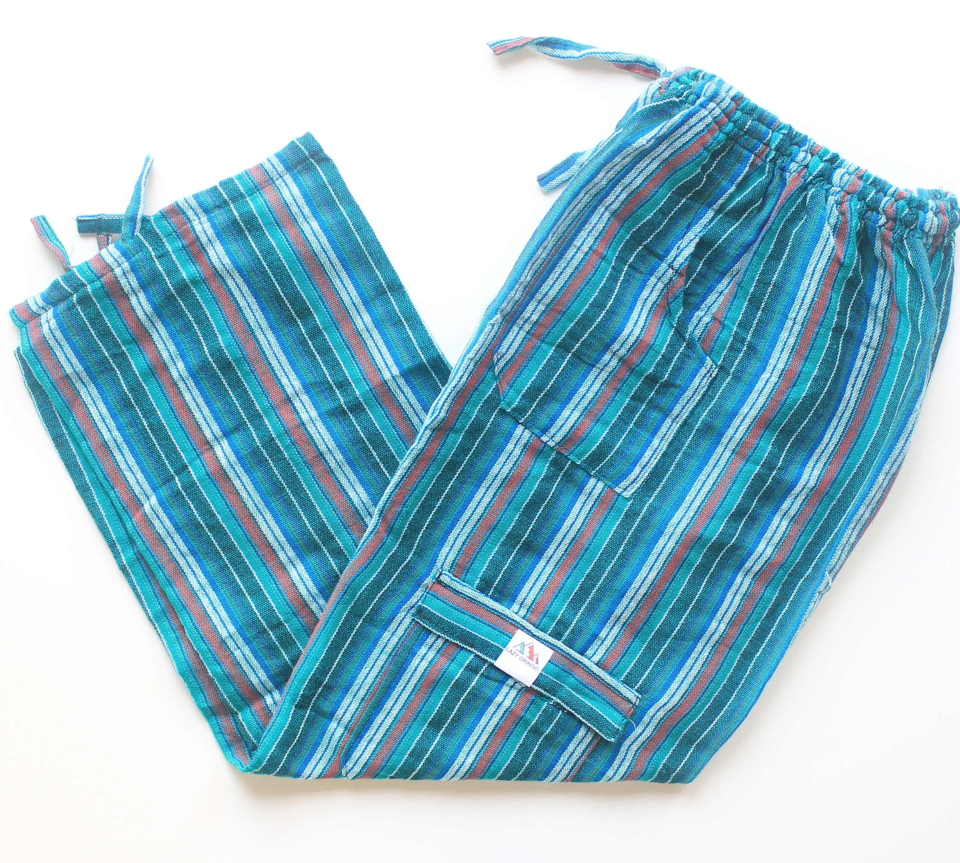 (Small) Green with Green and Red and White Stripes 0196