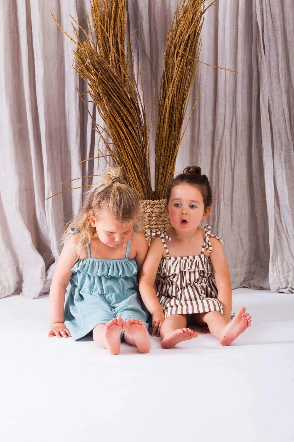 Spaghetti Dress Toffee Stripes