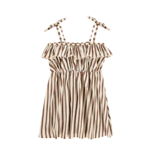 Spaghetti Dress Toffee Stripes