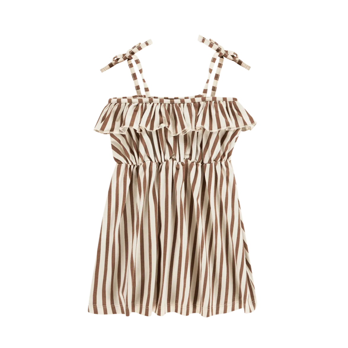 Spaghetti Dress Toffee Stripes