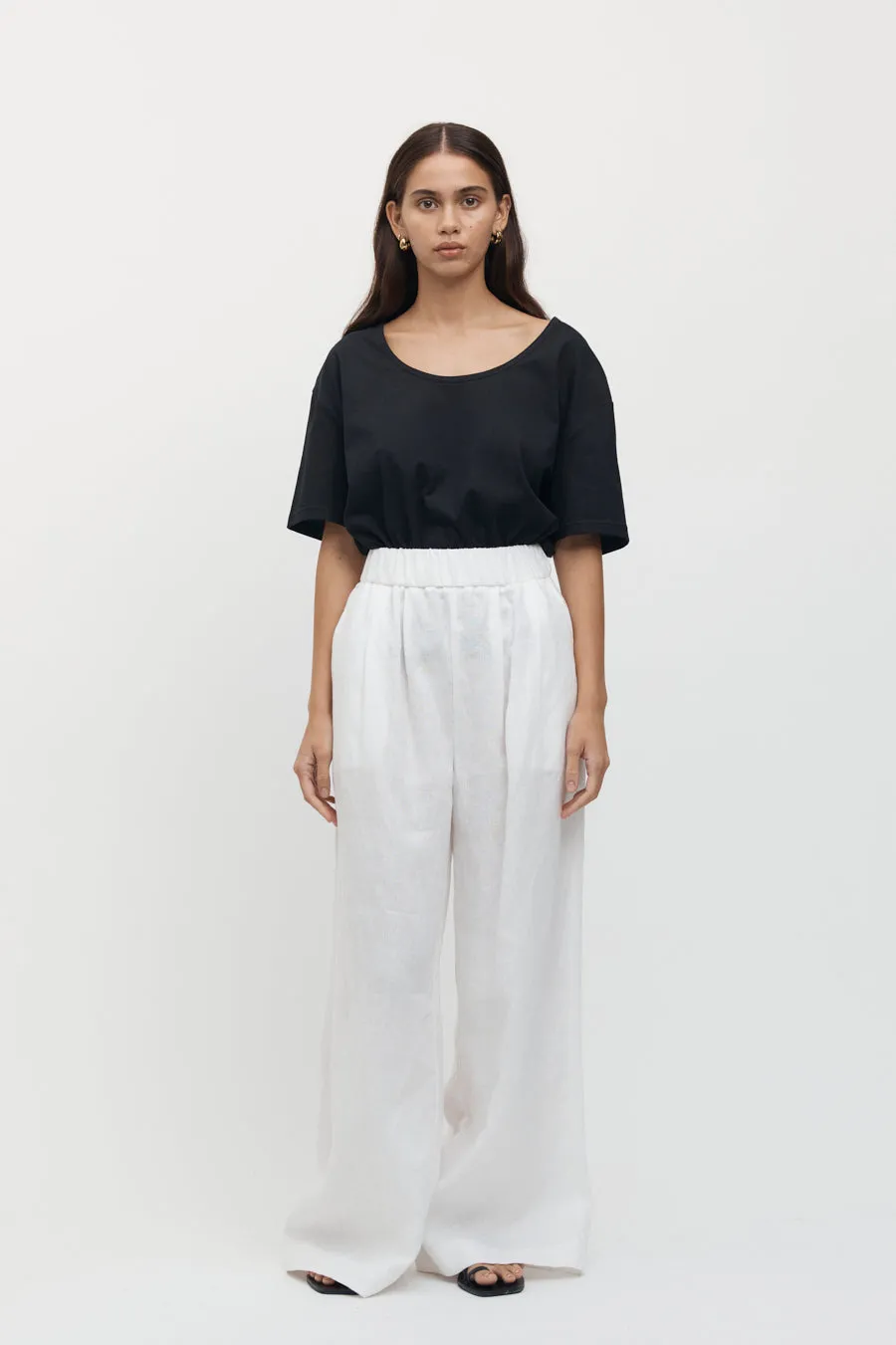 Sète Linen Elastic Waist Pant