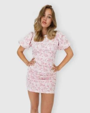Structured Flower Dress Pink