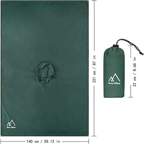 Terra Hiker Waterproof Rain Ponchos, Hiking Rain Jackets, Reusable Rain Coats for Outdoor Activities