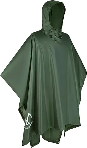 Terra Hiker Waterproof Rain Ponchos, Hiking Rain Jackets, Reusable Rain Coats for Outdoor Activities