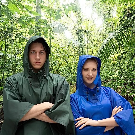 Terra Hiker Waterproof Rain Ponchos, Hiking Rain Jackets, Reusable Rain Coats for Outdoor Activities