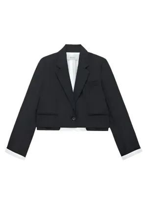 The Cocktail Blazer in Dark Grey Stripe