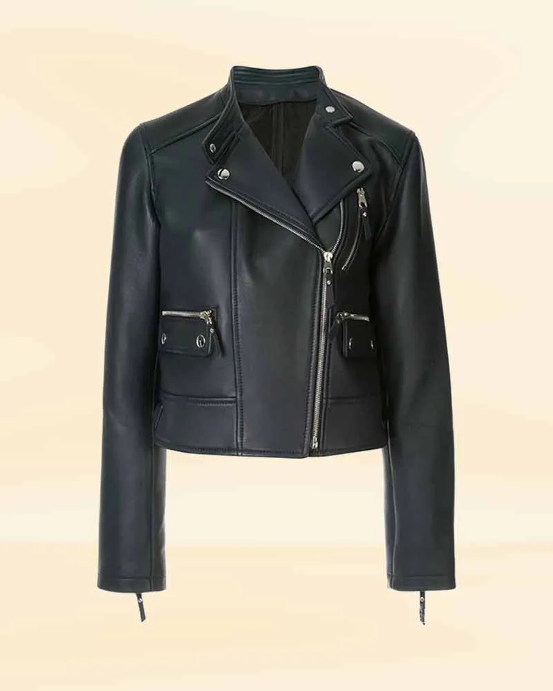 The Pricy Premium Look Black Biker Leather Jacket