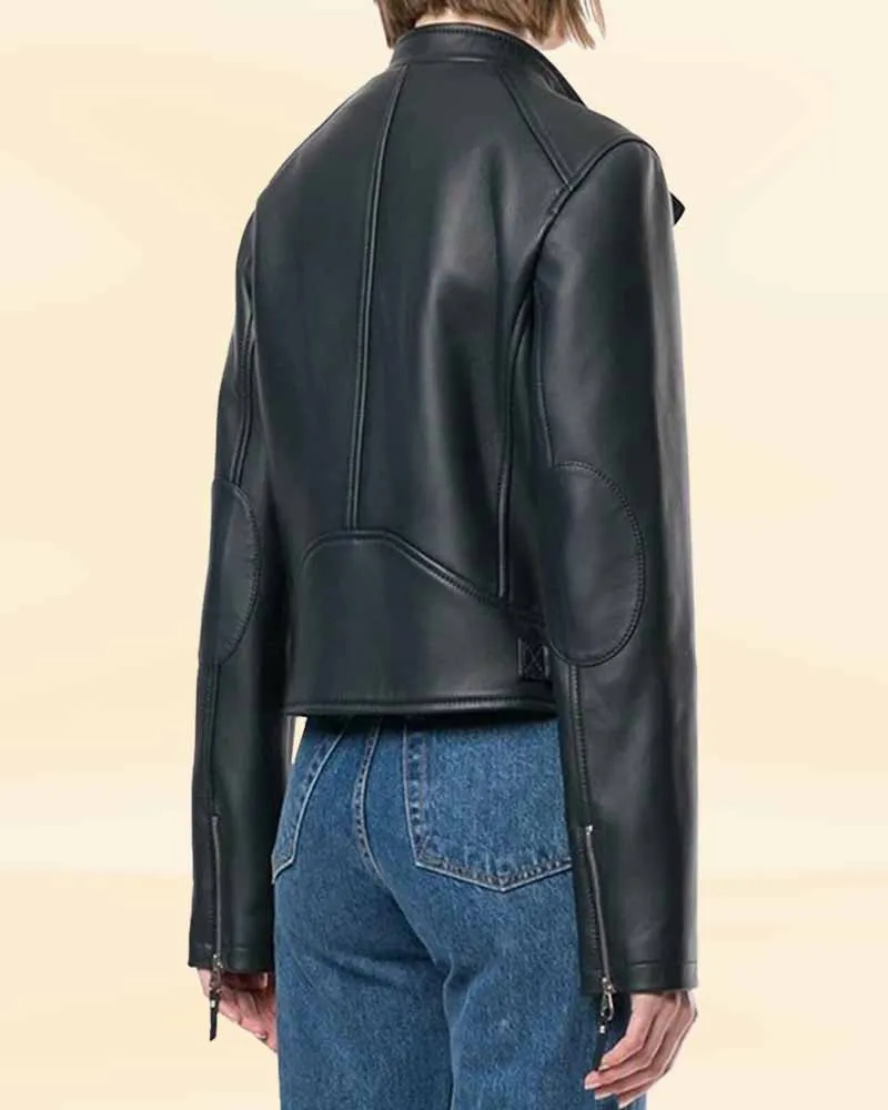 The Pricy Premium Look Black Biker Leather Jacket