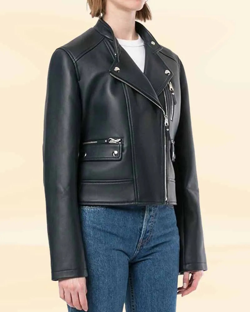 The Pricy Premium Look Black Biker Leather Jacket