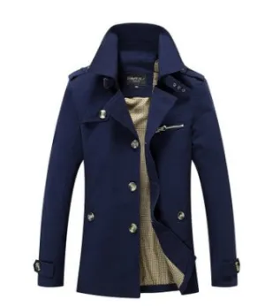 Trendy Solid Color Casual Coat For Men's
