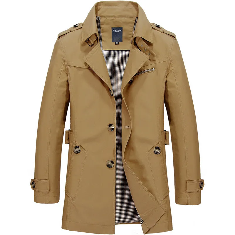 Trendy Solid Color Casual Coat For Men's