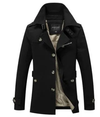 Trendy Solid Color Casual Coat For Men's