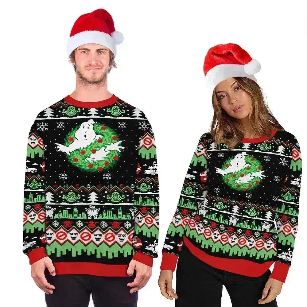 Ugly Funny Christmas print Knit Couple sweater