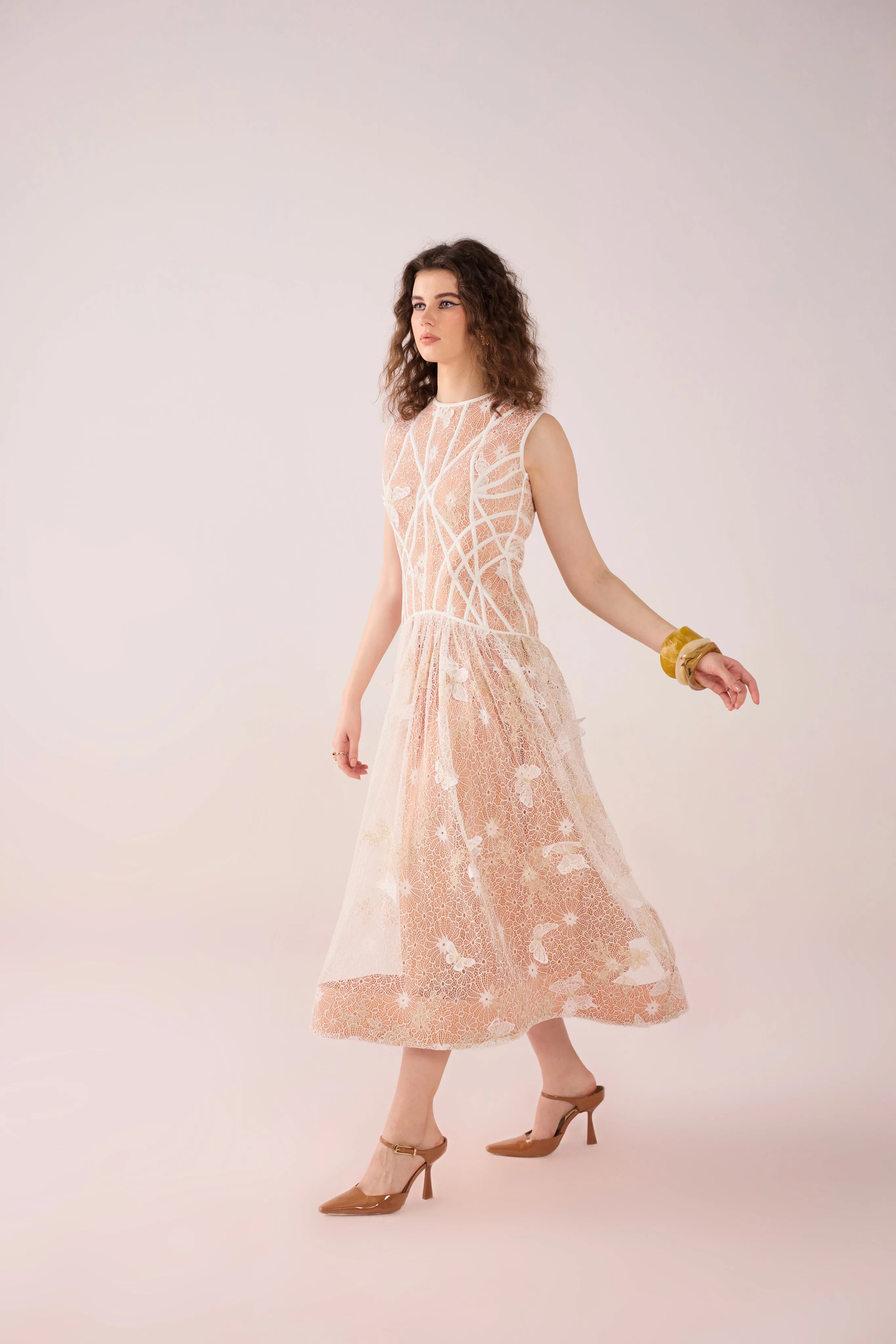 Vanna Structured Lace Midi