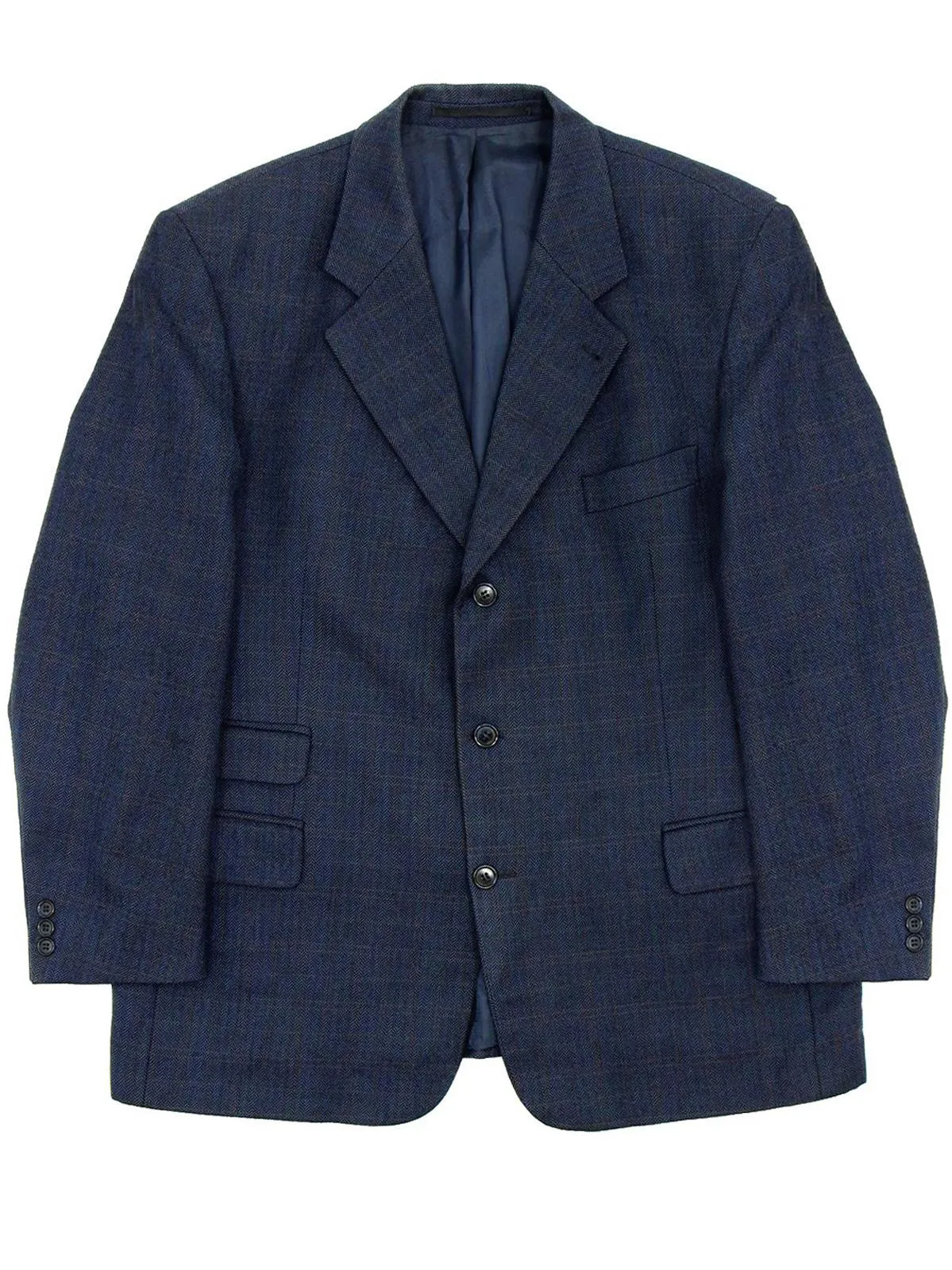 Vintage C&A Blue Check 40s Look Wool Jacket