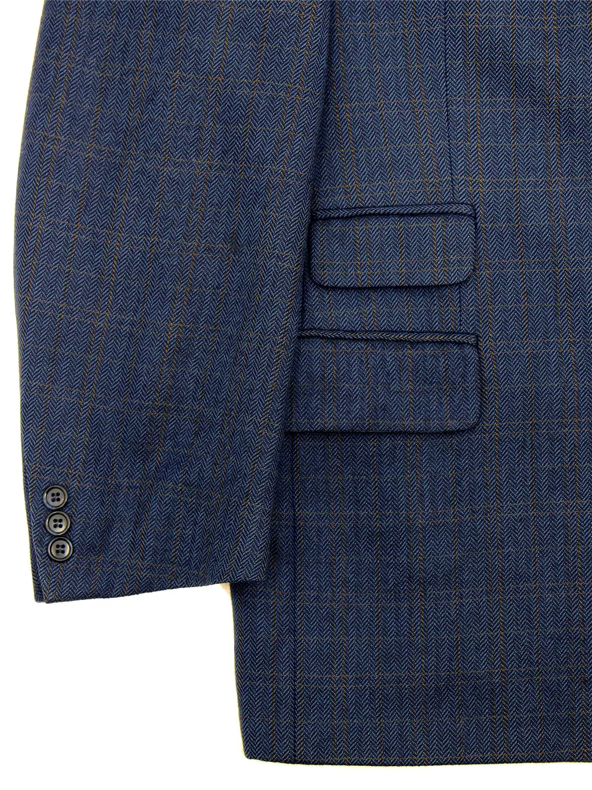 Vintage C&A Blue Check 40s Look Wool Jacket