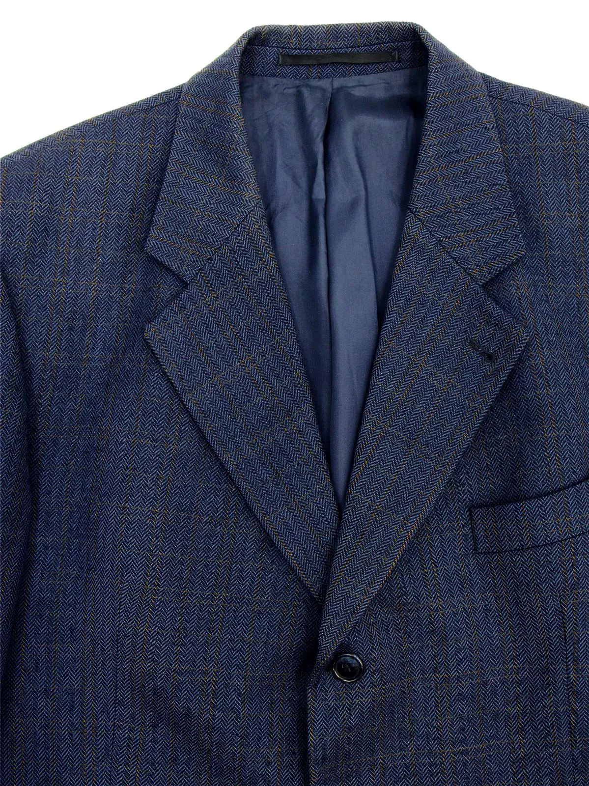 Vintage C&A Blue Check 40s Look Wool Jacket