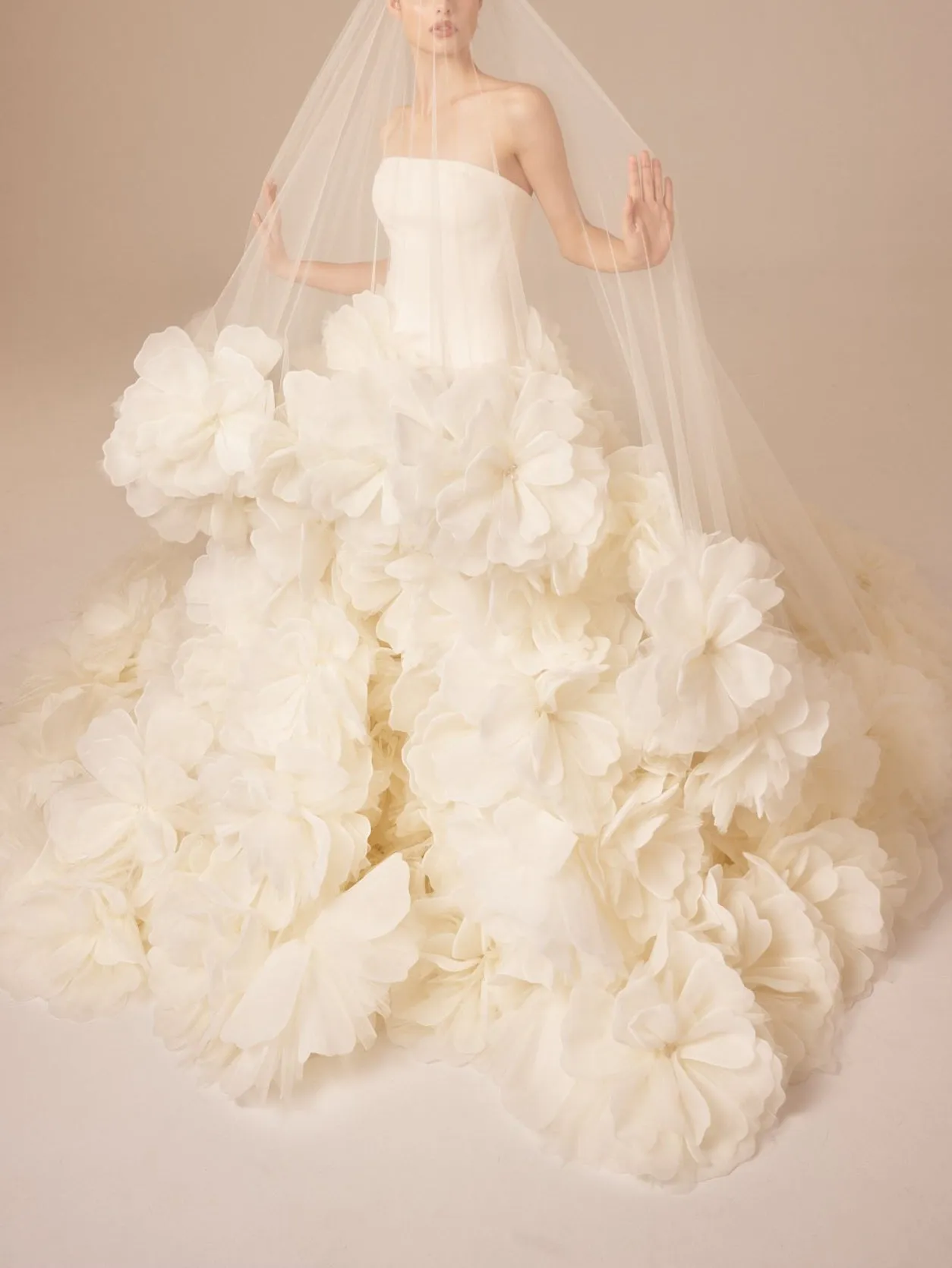 Wenkouban-Christmas Thanksgiving Gift New Year's Eve Dress party look inspos back to school dress  White 3D Floral Strapless Wedding Dress