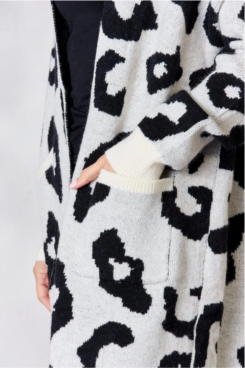 Women BiBi Leopard Open Front Cardigan