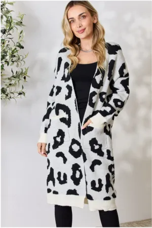 Women BiBi Leopard Open Front Cardigan