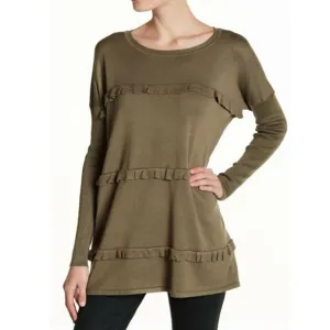 Women's Knitted Round Neck Sweater,Olive