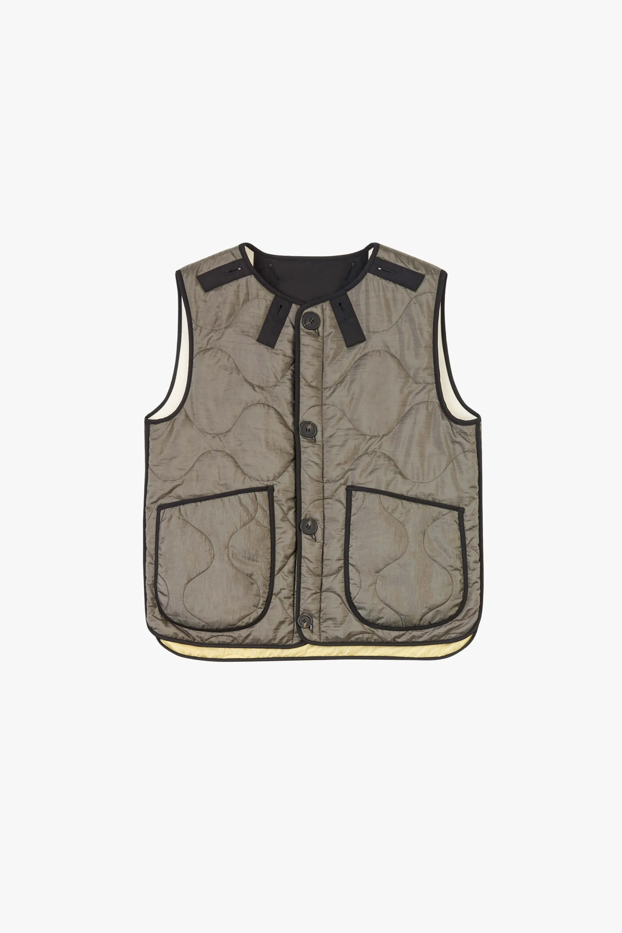 Wool Quilt Patchwork Liner - Olive & Ivory / Dark Olive