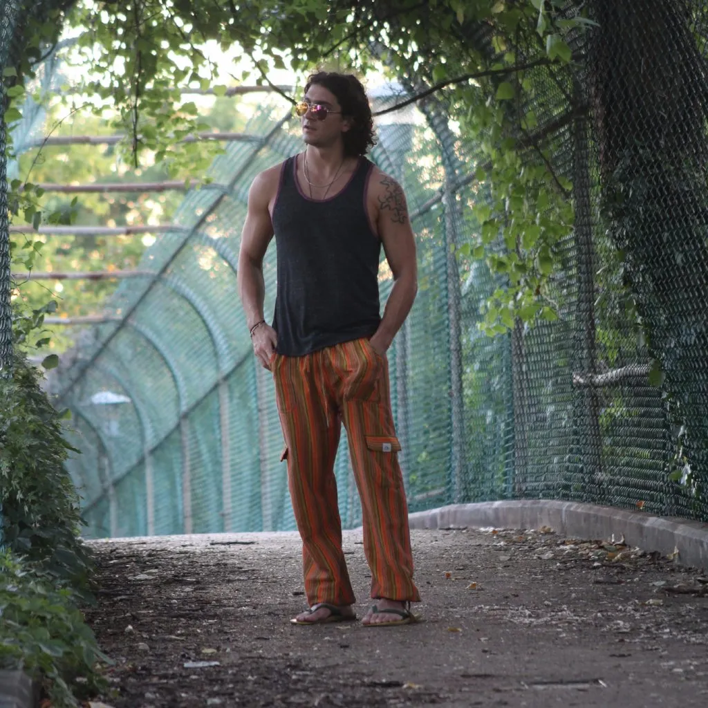(XL) Multi-Greenish and Yellow Lounge Pants 0080