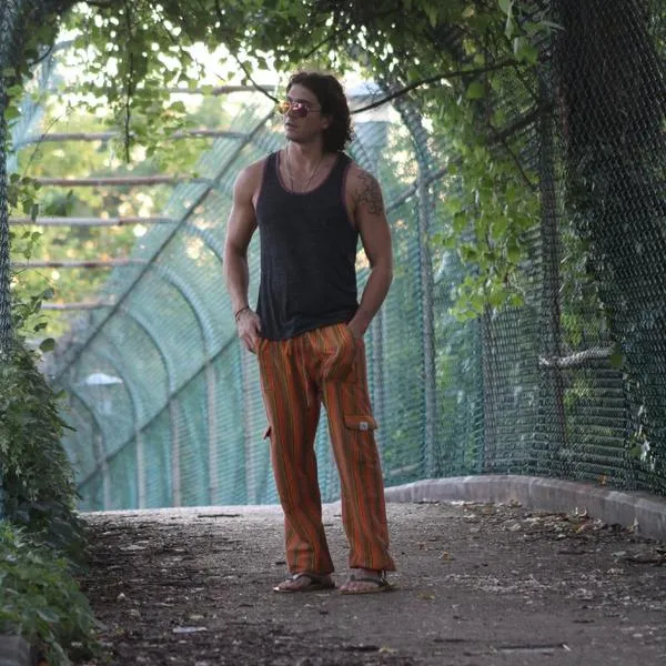 (XL) Purpleish Blue with some Pink Lounge Pants 0148